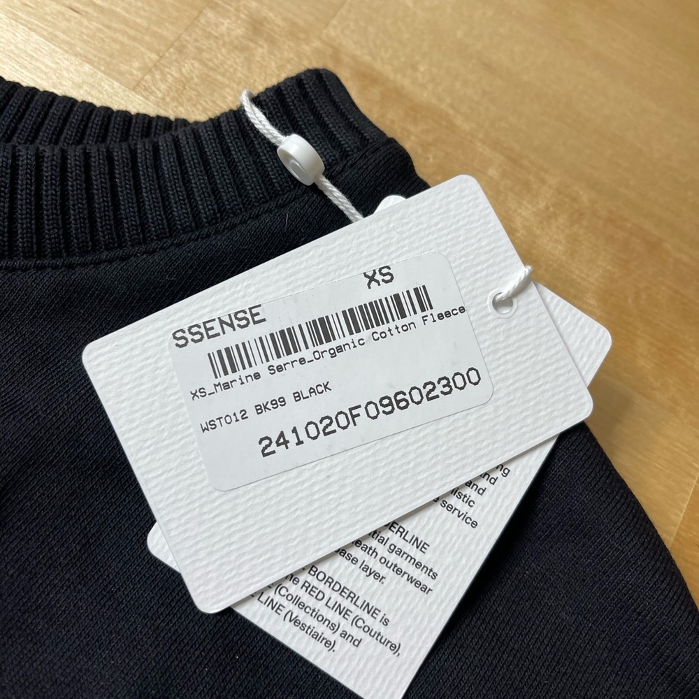 Marine Serre Women's Cropped Sweatshirt Black 99 Size XS - Picture 12 of 15